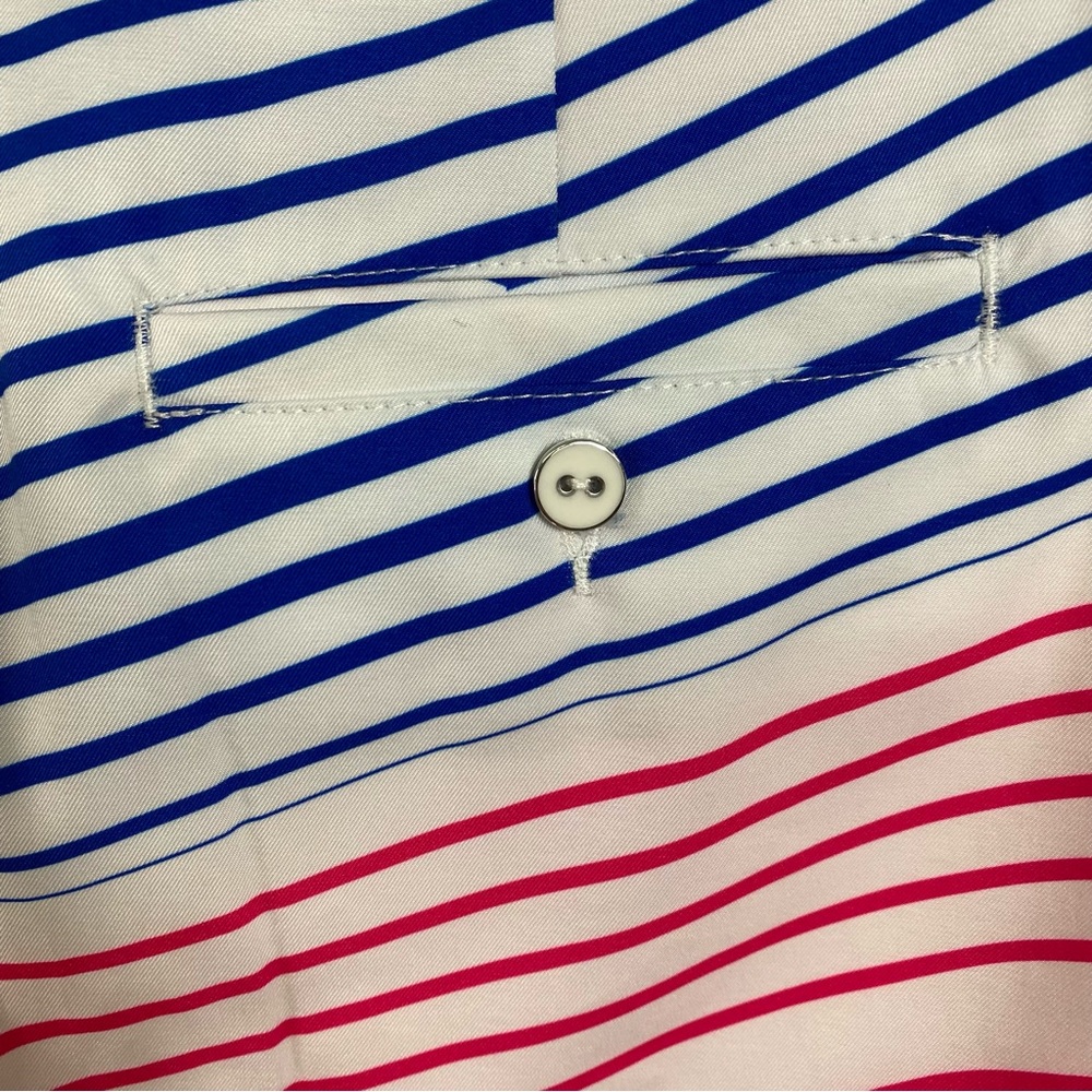 NWOT Lady Hagen Striped Mini Golf Skort Skirt Hot Pink Blue Black White 0 - Picture 4 of 4